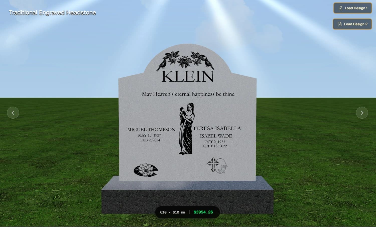3D memorial preview