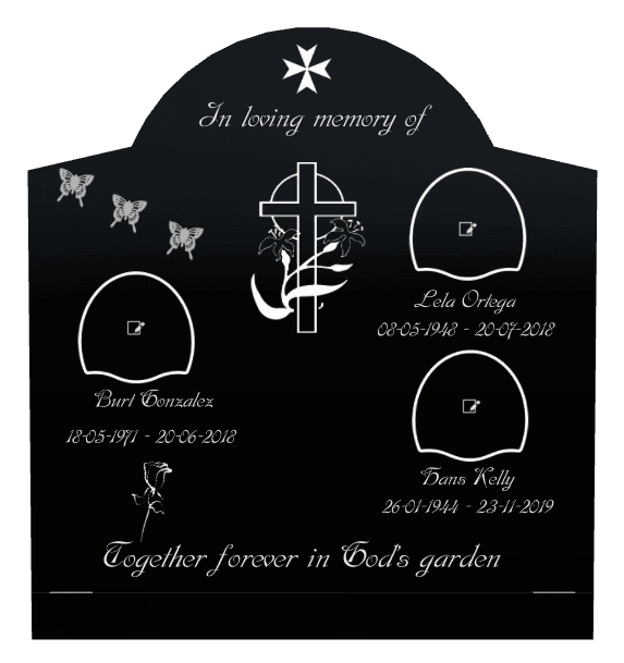 Curved Gable Traditional Engraved Headstone – Gods Garden preview