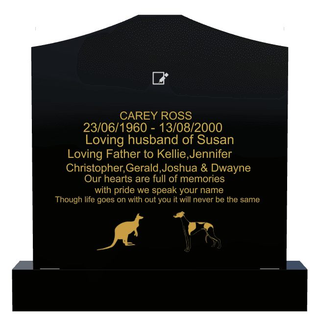 Cropped Peak Traditional Engraved Headstone – Loving Father preview