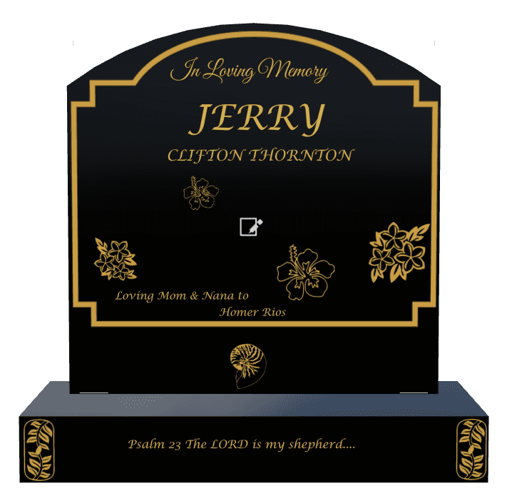 Curved Top Traditional Engraved Headstone – The Lord is my Shepherd preview
