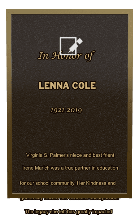 Square Bronze Plaque – The Legacy She Left Has Greatly Impacted preview