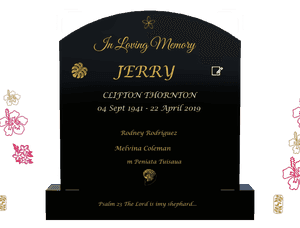 In Loving Memory memorial design preview