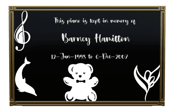 Square Laser-Etched Color Plaque – Dolphin Teddy Bear preview