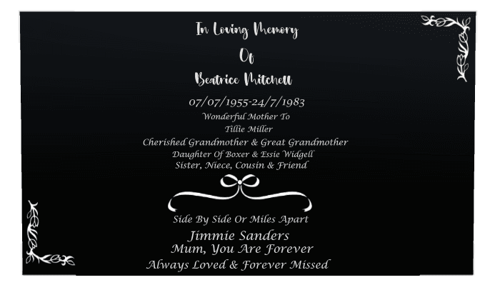 Square Laser-Etched Color Plaque – Cherished Grandmother preview
