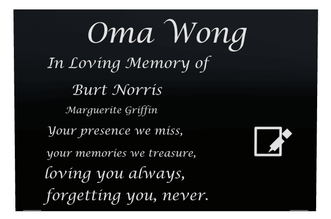 Square Laser-Etched Color Plaque – In Loving Memory preview