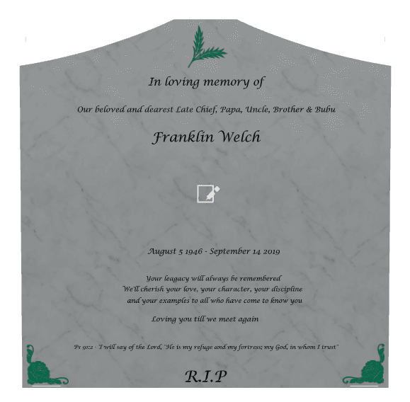 Cropped Peak Traditional Engraved Headstone – In Loving Memory preview