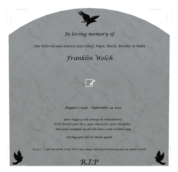Curved Top Traditional Engraved Headstone – In Loving Memory preview