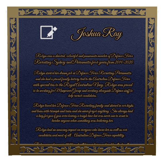 Square Bronze Plaque – Job preview