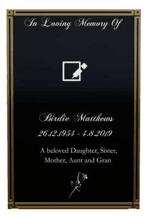 Square - Beloved Daughter Plaque memorial design preview