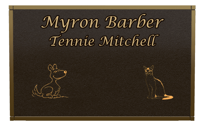 Square Bronze Plaque – Cat Dog preview
