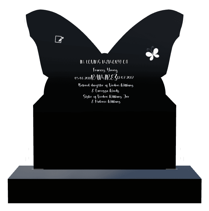 Laser-Etched Black Granite Headstone – Beloved Daughter preview