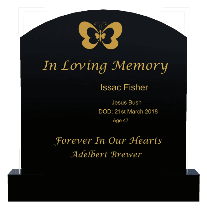 Curved Top Traditional Engraved Headstone – Forever in Our Hearts preview