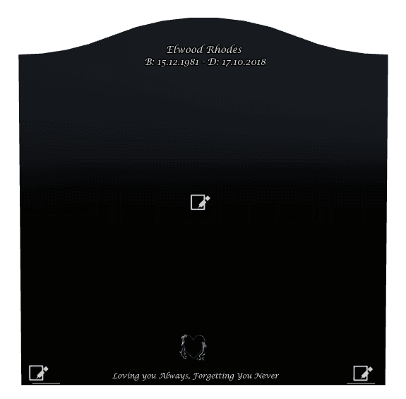 Serpentine Laser-Etched Black Granite Headstone – James preview