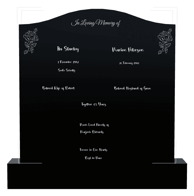 Serpentine Traditional Engraved Headstone – Much Loved Headstone preview