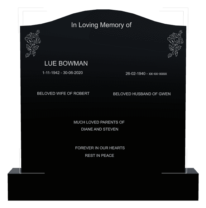 Serpentine Traditional Engraved Headstone – Much Loved preview
