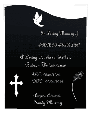 Left Wave - Loving Husband Headstone memorial design preview
