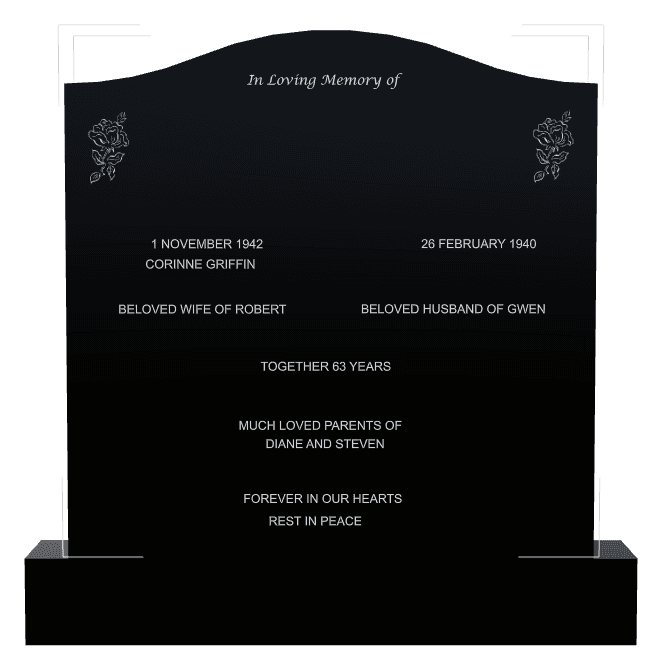 Serpentine Traditional Engraved Headstone – Much Loved preview