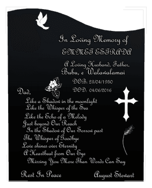 Left Wave - Loving Husband 2 memorial design preview