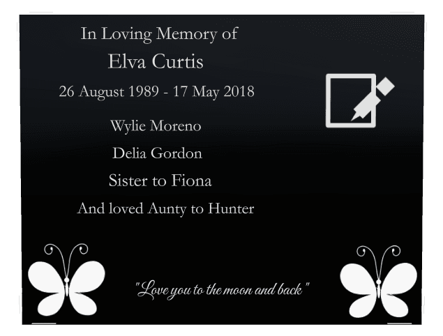 Square Laser-Etched Color Plaque – In Loving Memory preview