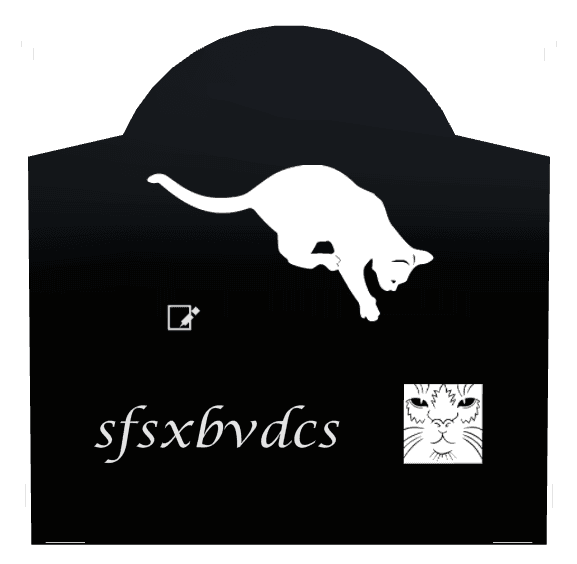 Curved Gable Laser-Etched Black Granite Headstone – Cat preview