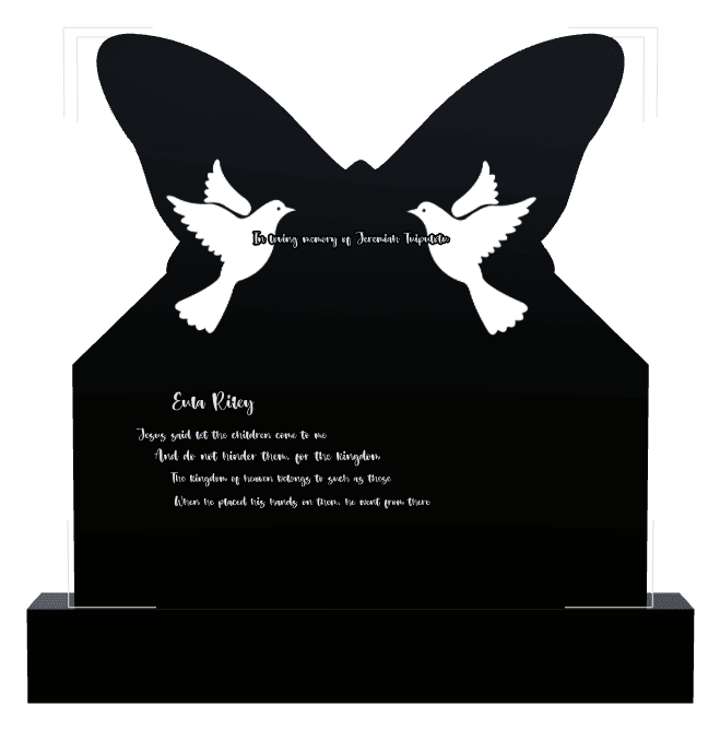Laser-Etched Black Granite Headstone – In Loving Memory preview
