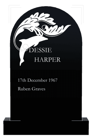 Half Round - Dolphin memorial design preview