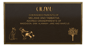 Bronze Plaque - Cat Dog memorial design preview