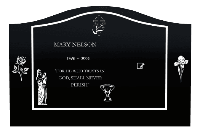 Serpentine Traditional Engraved Headstone – John Headstone preview
