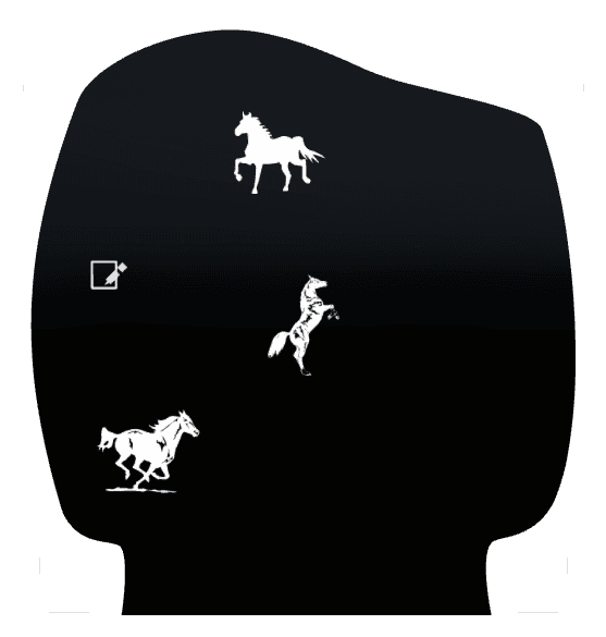 Laser-Etched Black Granite Headstone – Horse Horses preview