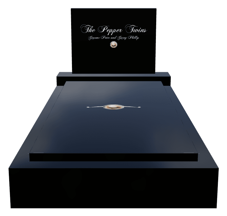 Serpentine Laser-Etched Black Granite Monument – Peter Monument preview