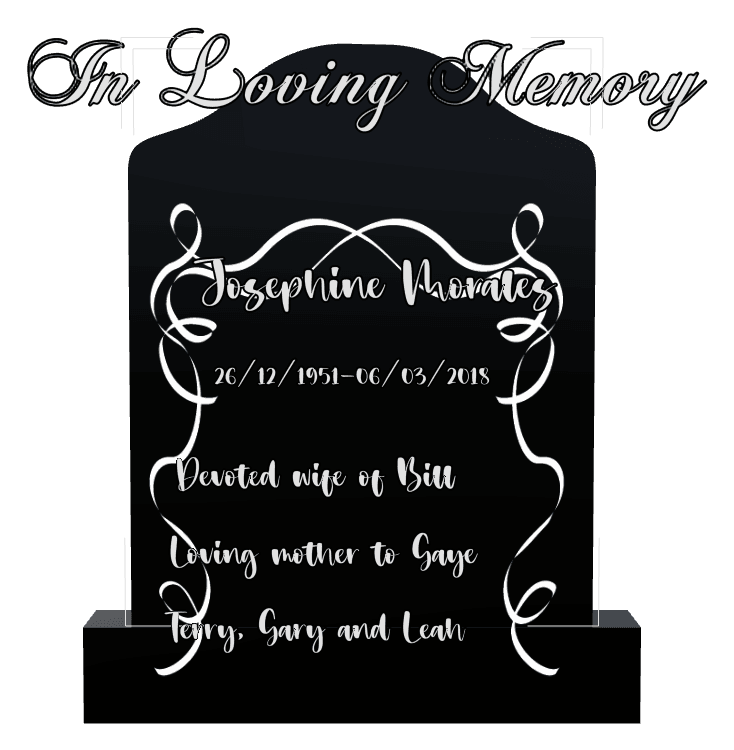 Laser-Etched Black Granite Headstone – Loving Mother Headstone preview