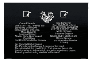 Square - Flower Plaque memorial design preview