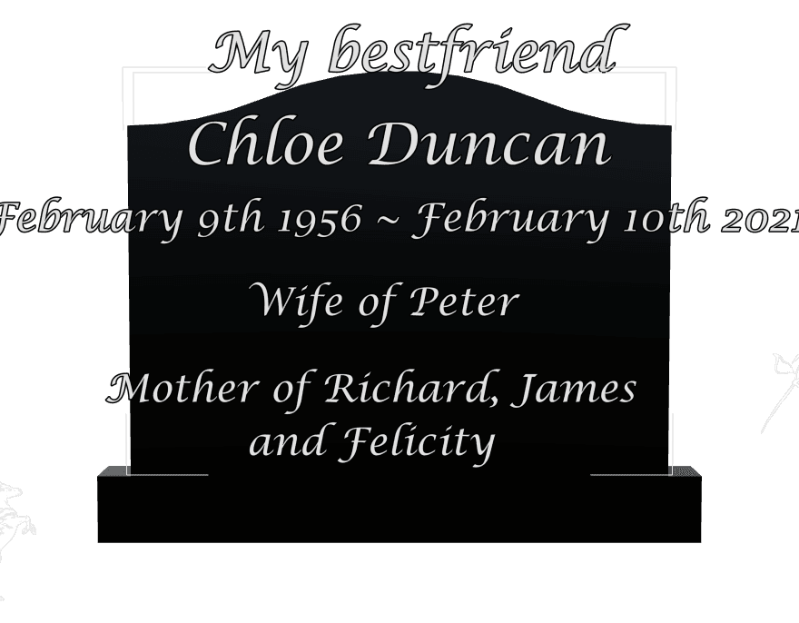 Serpentine Laser-Etched Black Granite Headstone – Always in Our Hearts preview