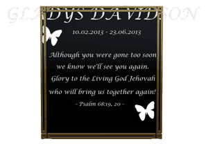 Square - Psalm 68 Plaque memorial design preview
