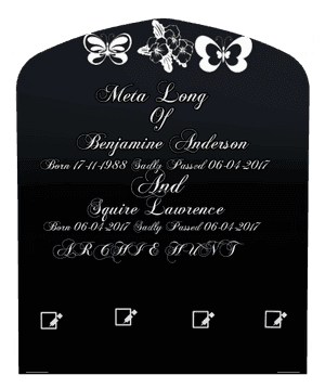 Headstone 36 - Butterflies Flower memorial design preview