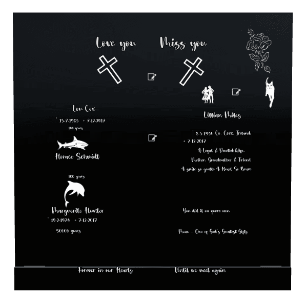 Rectangle Laser-Etched Black Granite Headstone – Devoted Wife Headstone preview