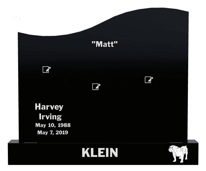 Right Wave Laser-Etched Black Granite Headstone – Matthew preview