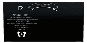 Square - Devoted Wife 2 memorial design preview