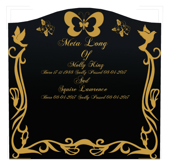 Serpentine Traditional Engraved Headstone – Birds Butterflies preview