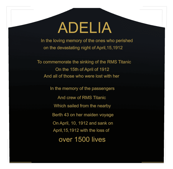 Cropped Peak Traditional Engraved Headstone – In The Loving Memory of The Ones Who Perishe preview