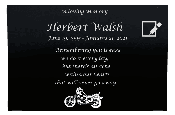 Square Laser-Etched Color Plaque – In Loving Memory preview