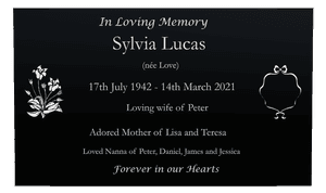 Wife Memorial memorial design preview