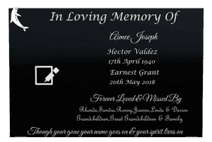 In Loving Memory Of memorial design preview