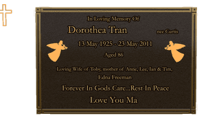 Bronze Plaque - In Gods Care 2 memorial design preview