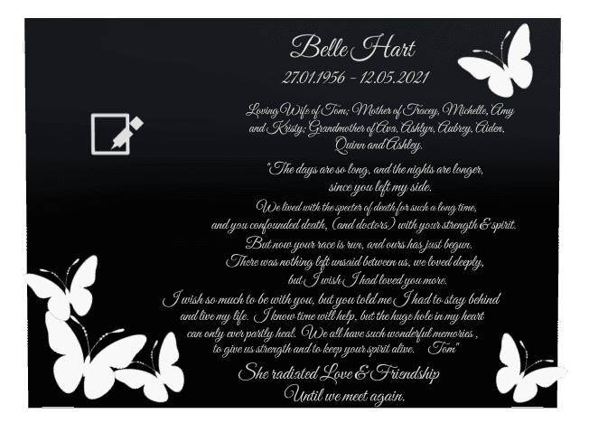 Square Laser-Etched Color Plaque – Loving Wife preview