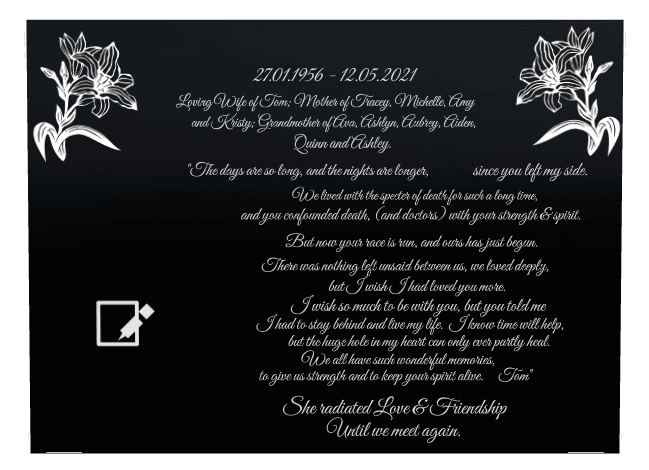 Square Laser-Etched Color Plaque – Loving Wife preview