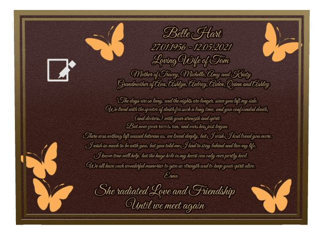 Bronze Plaque Bronze Plaque – Loving Wife preview
