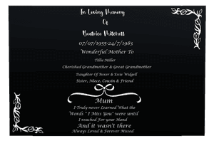 Mother Memorial memorial design preview