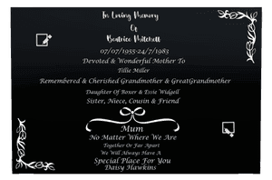 Mother Memorial memorial design preview