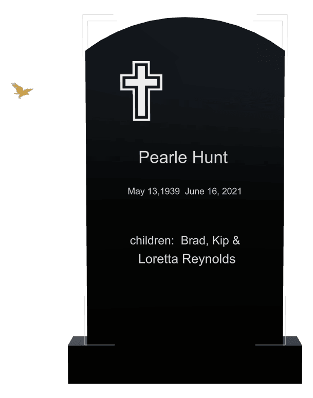 Curved Top Traditional Engraved Headstone – Cross Eagle preview